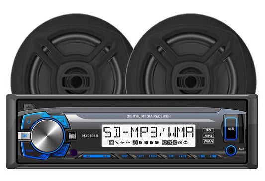 60 Watt 4-Channel Marine Radio with SD Card, Black