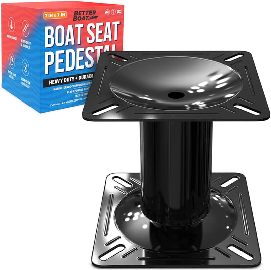 Boat Seat Pedestal Mount, 6.8" Riser Base, Compatible with Jon and Bass Boat Seats, Chair Post Base Kit, Plate Stand, and Seat Extension