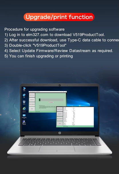 V519 OBD2 Scanner Live Data Professional Mechanic Diagnostic Code Reader Tool Clear Fault Code Reader Automotive Scanner