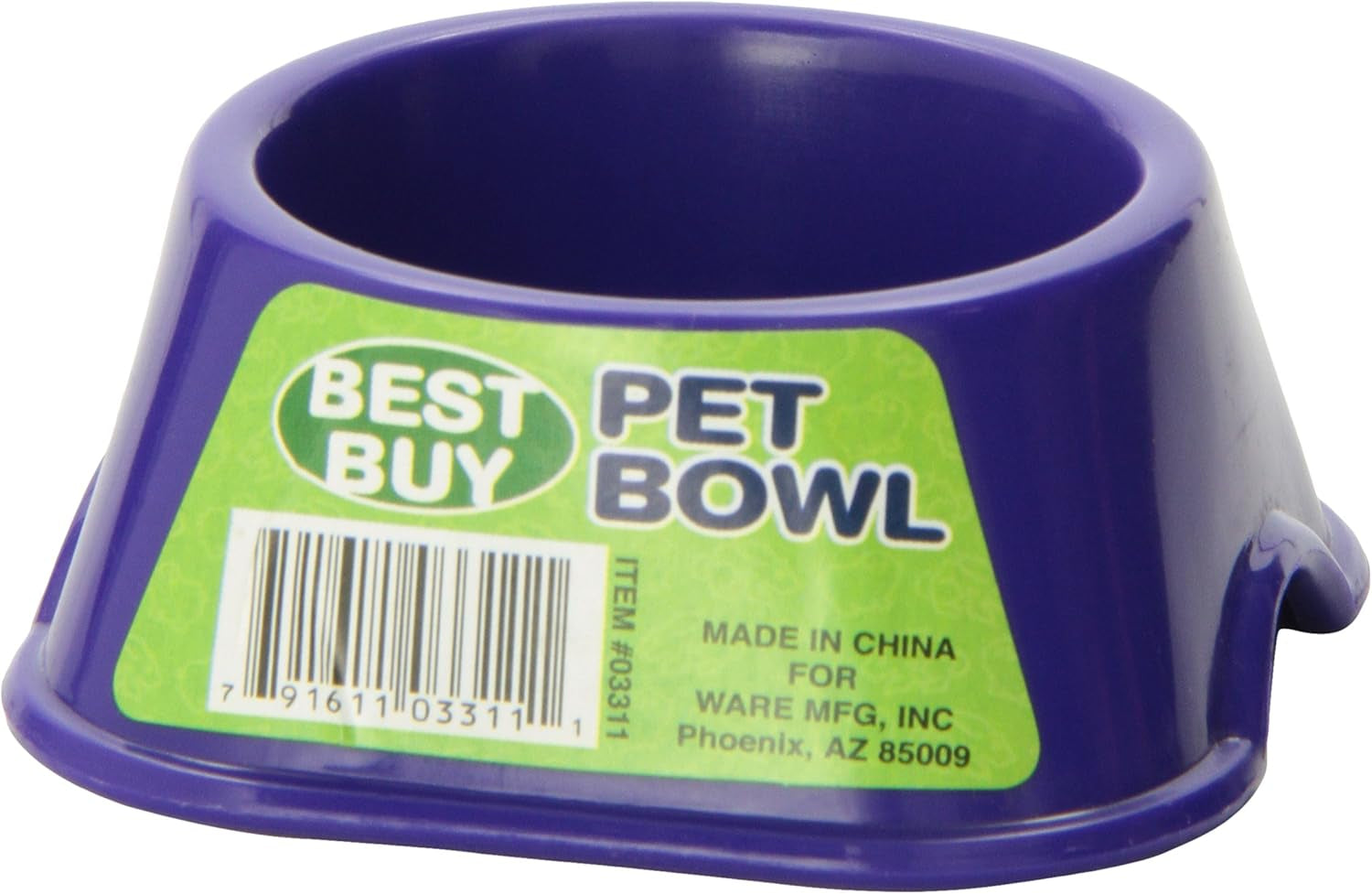 Ware Manufacturing Best Buy Plastic Pet Bowl for Small Pets - Small