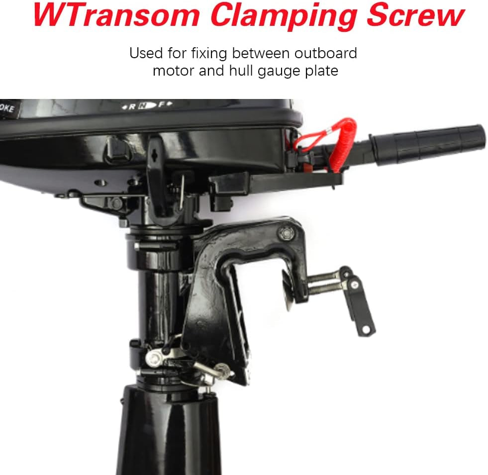 4 Stroke Outboard Motor, 123CC 6.5HP Boat Motor Boat Engine Motor, Heavy Duty Outboard Boat Motor Inflatable Marine Fishing Boat Yacht Engine (Fuel Tank and Hoses Not Included)