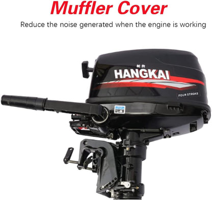 4 Stroke Outboard Motor, 123CC 6.5HP Boat Motor Boat Engine Motor, Heavy Duty Outboard Boat Motor Inflatable Marine Fishing Boat Yacht Engine (Fuel Tank and Hoses Not Included)