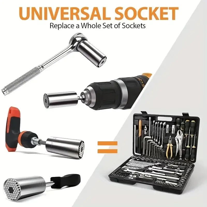 Universal Socket Wrench Torque Head Set Ratchet Super Sleeve Gadget