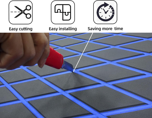 Boat Flooring Eva Foam Decking Marine Non-Slip Self-Adhesive Flooring for Motorboat Fishing Boat RV Yacht Kayak Swimming Pool 110.2''/102.3''/94.5''/86.6''/59''/X37.4''