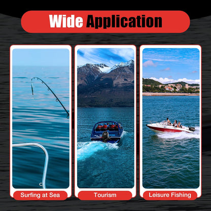 4 Stroke Outboard Motor, 123CC 6.5HP Boat Motor Boat Engine Motor, Heavy Duty Outboard Boat Motor Inflatable Marine Fishing Boat Yacht Engine (Fuel Tank and Hoses Not Included)